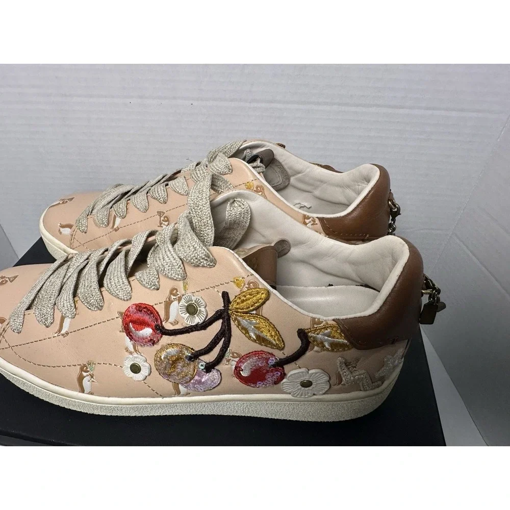 COACH Women's C101 Cherry Blossom Pink Penguin Shoes Size 9